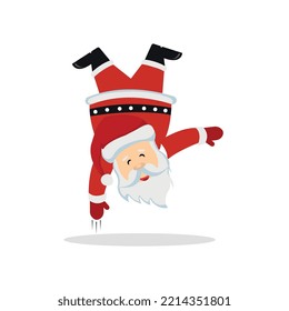 Santa Claus Happy Mood, Christmas Santa Jumping Mood Vector