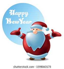 Santa Claus and Happy New Year 2020. Vector illustration.
