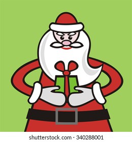 Santa Claus happy new year merry christmas card vector illustration