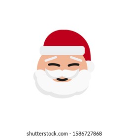 Santa claus happy smile emoji icon on a white background