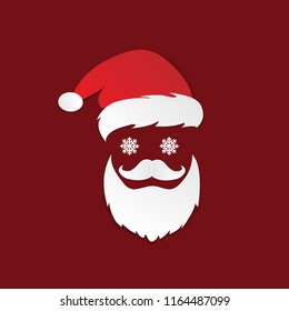 Santa Claus hat and beard