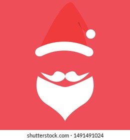 Santa Claus hat and beard. Christmas elements for your festive design.illustration icons
