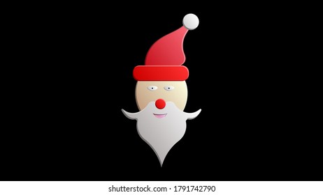 Santa claus hat and beard christmas greetings background.