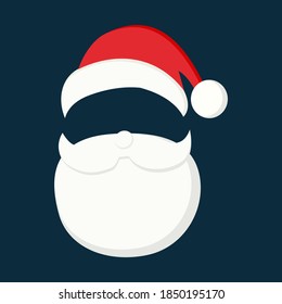 Santa Claus hat and beard. Christmas greeting cards. vector illustration