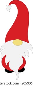 Santa Claus Hat And Beard, Christmas illustration isolated on white background for print or use as poster, card, flyer or T Shirt