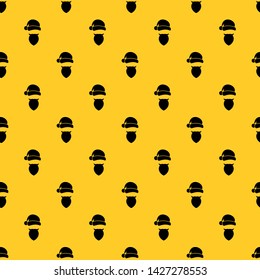 Santa Claus hat and beard pattern seamless vector repeat geometric yellow for any design