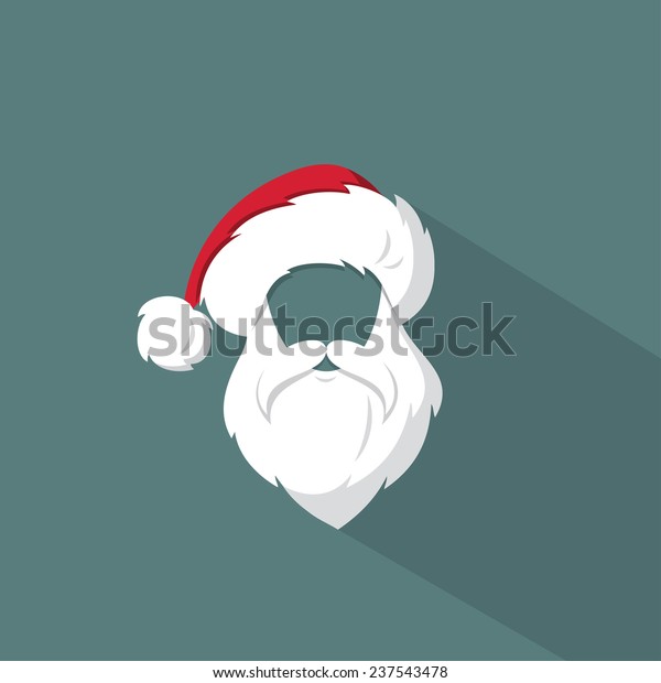 サンタクロースの帽子とひげのテンプレート ベクターイラスト のベクター画像素材 ロイヤリティフリー