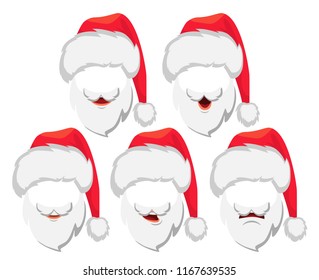 Santa Claus hat and beard. Santa Claus vector illustration