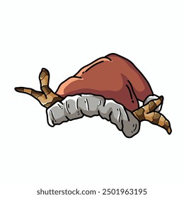 Santa Claus hat cartoon illustration. hat Christmas vector template design. Marry Christmas clothes holiday vector illustration elements for design