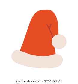 Santa Claus hat, cartoon style. Trendy modern vector illustration isolated on white background, hand drawn, flat 