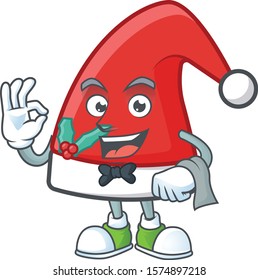 Santa claus hat Character on A stylized Waiter look