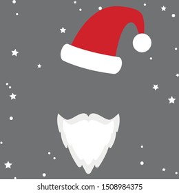 Santa Claus, hat, christmas decorative, vector illustration