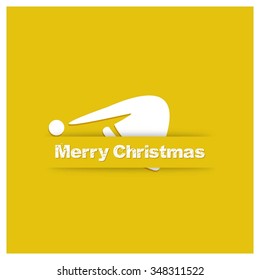 Santa Claus hat Christmas decorative template Design, Christmas New Year Flat card illustration