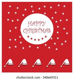 Santa Claus hat Christmas decorative template Design, Christmas New Year Flat card illustration
