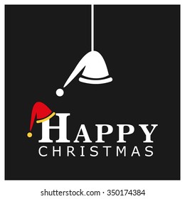 Santa Claus hat Christmas decorative template Design, Christmas New Year Flat card illustration