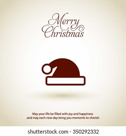 Santa Claus hat Christmas decorative template Design, Christmas New Year Flat card illustration
