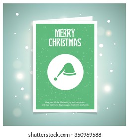 Santa Claus hat Christmas decorative template Design, Christmas New Year Flat card illustration