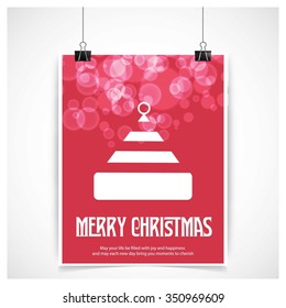 Santa Claus hat Christmas decorative template Design, Christmas New Year Flat card illustration