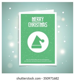 Santa Claus hat Christmas decorative template Design, Christmas New Year Flat card illustration