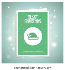 Santa Claus hat Christmas decorative template Design, Christmas New Year Flat card illustration