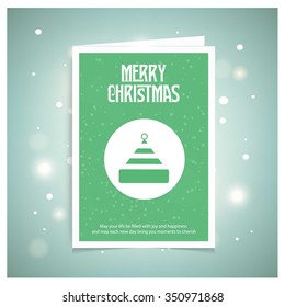 Santa Claus hat Christmas decorative template Design, Christmas New Year Flat card illustration