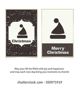 Santa Claus hat Christmas decorative template Design, Christmas New Year Flat card illustration
