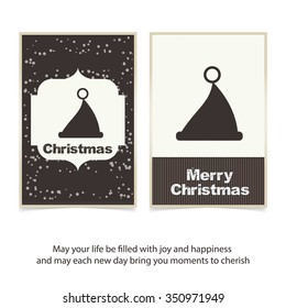 Santa Claus hat Christmas decorative template Design, Christmas New Year Flat card illustration
