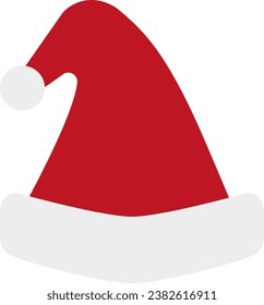 Santa Claus hat. Christmas hat on a white background. Christmas headdress. Hat isolated on white
