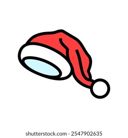 santa claus hat color icon vector. santa claus hat sign. isolated symbol illustration