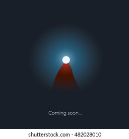 Santa Claus hat in the dark night vector background for Christmas card template. Eps10 vector illustration.