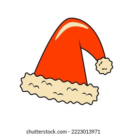 Santa Claus Hat Decorative Element in Retro Style