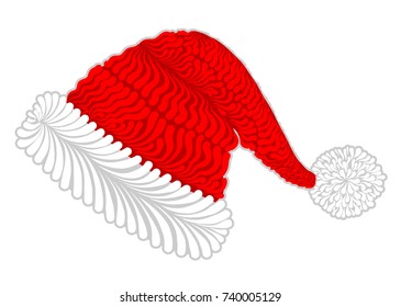 Santa Claus hat decorative stylized vector illustration