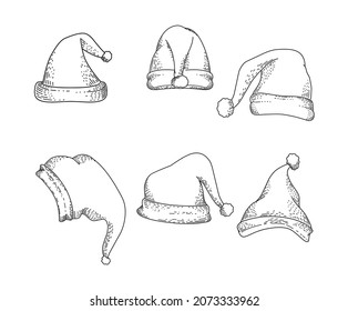 Santa Claus Hat Desember Christmas Isolated
