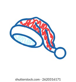 santa claus hat doodle icon sketch vector. santa claus hat sign. isolated symbol illustration