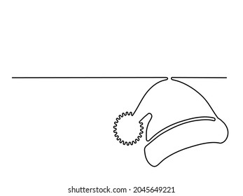 Sombrero de Santa Claus dibujado con una línea continua