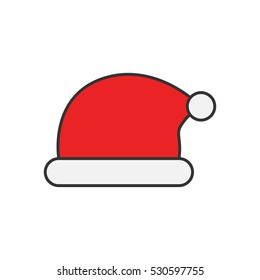Santa Claus hat flat line icon