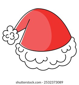 Sombrero de Santa Claus con Navidades de ajuste esponjoso ilustración, Vector