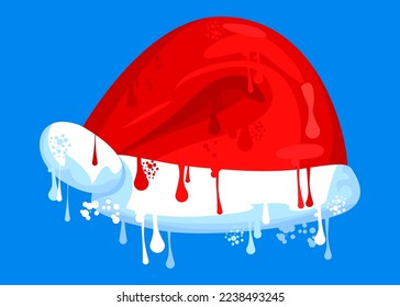 Santa Claus Hat Graffiti tag. Abstract modern holiday street art decoration, Christmas Celebration symbol performed in urban painting style.