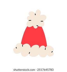 Chapéu Papai Noel. Feliz Natal e Ano Novo. Ilustração de vetor plano isolada em fundo branco.
