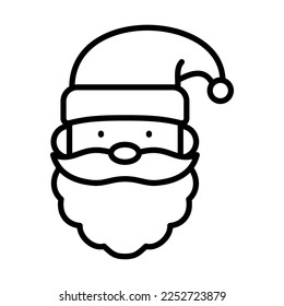 Santa Claus, Símbolo de diseño del logotipo del icono de Santa Hat, símbolo de ilustración y píxeles de símbolo perfecto