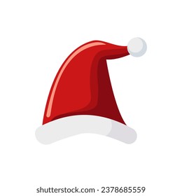 Santa Claus hat icon on white background.