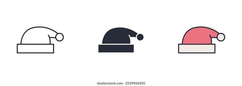 Santa Claus Hat icon. Santa Claus Hat Symbol sign for mobile concept and web design. Vector icon, Logo illustration, Vector graphics