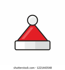 Santa Claus  hat Icon vector. Design logo  in christmas. Happy new year.