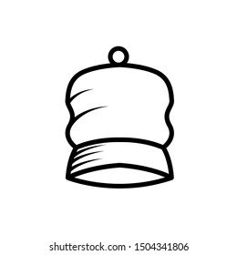 Santa Claus Hat Icon Vector Best Logo , Template Design Emblem Isolated Illustration , Outline Solid Background White 
