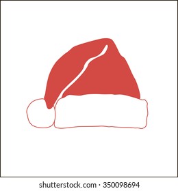  Santa Claus hat icon vector illustration 