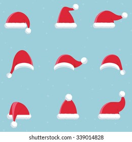 Santa Claus hat icons, vector