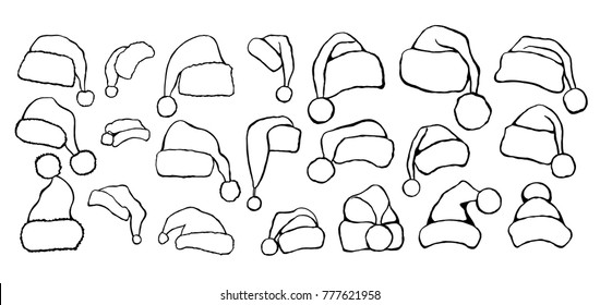 santa hat line drawing