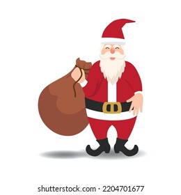 Santa claus and santa hat illustration vector flat design
