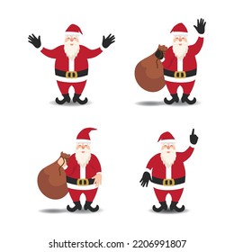 Santa claus and santa hat illustration vector flat design