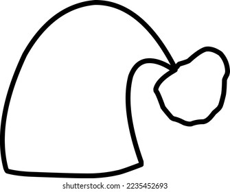 Santa Claus hat isolated. Santa Christmas hat decoration. vector illustration in flat style.